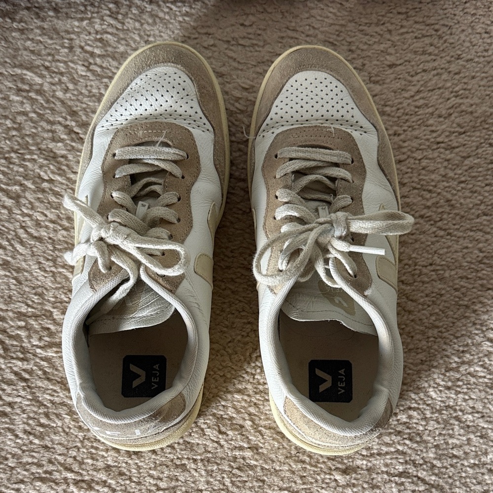 Veja Cream and Tan Casual Sneakers
